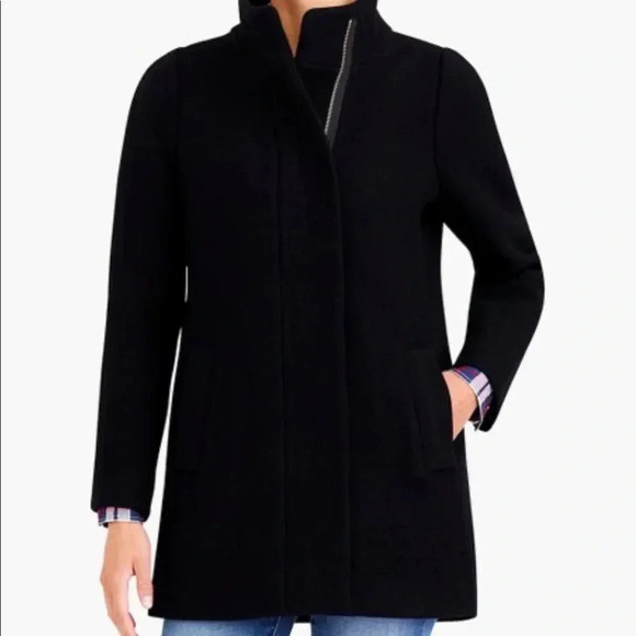 J-crew black Mercantile wool coat  Sz 8 - Picture 1 of 14